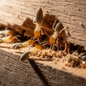 Termites eating